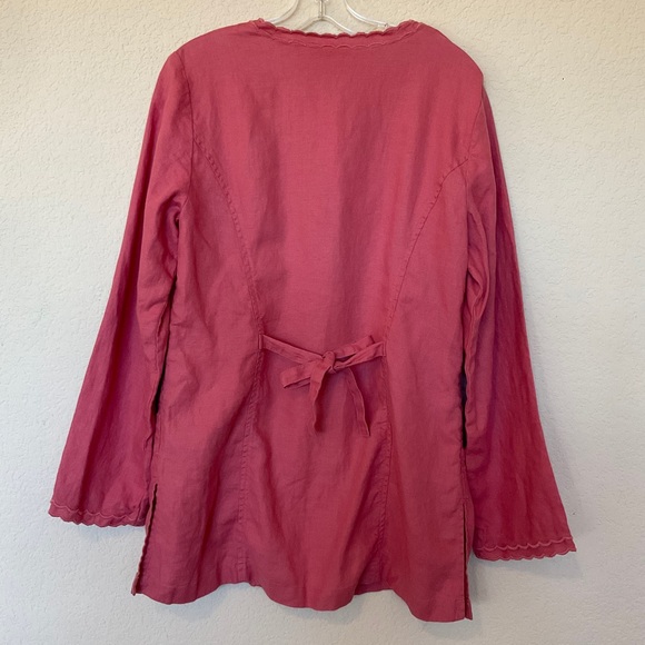 J. Jill NWT Aster Pink Linen Coastal Coatigan Jacket Duster Cardigan Lightweight - Picture 10 of 16